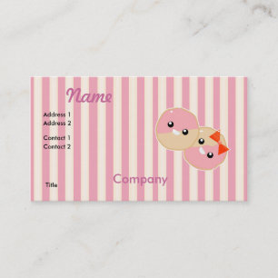 Cartão De Visita Biscoitos Cor-de-Rosa Kawaii Lindos