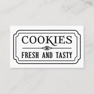 Cartão De Visita Biscoitos Vintage Padaria Fresca e Deliciosa Desig