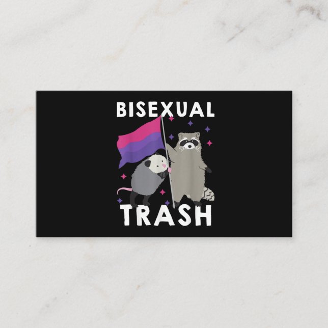 Cartão De Visita Bisexual Trash Gay Pride Rainbow LGBT Raccoon (Frente)