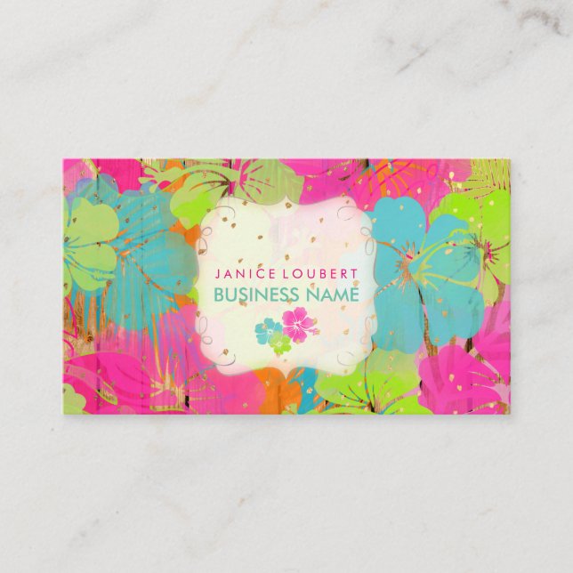 Cartão De Visita BixDezines hibiscus/floresta tropical/painéis de m (Frente)