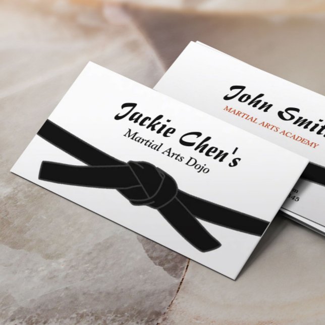 Cartão De Visita Black Belt Master Martial Arts Dojo Professional (Criador carregado)