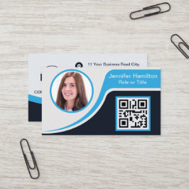 Cartão De Visita Black Blue profissional adicione seu logotipo ao q