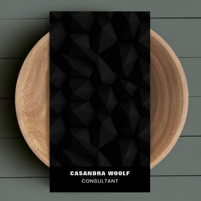 Cartão De Visita Black Elegant Chic Geométrico Professional (Criador carregado)