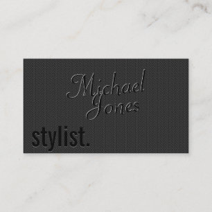 Cartão De Visita Black Embossed Look Stylist Business