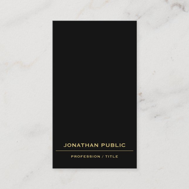 Cartão De Visita Black & Gold Upload Your Logo Here Custom QR Code (Frente)