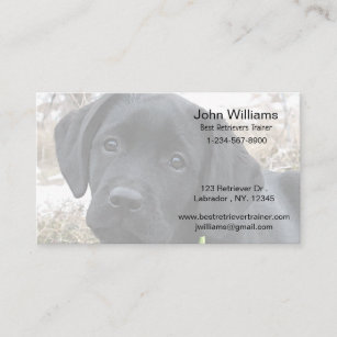 Cartão De Visita Black Labrador - Retriever Dog Trainer Black Lab
