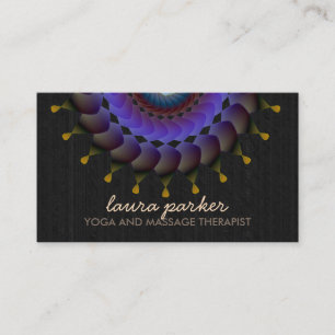 Cartão De Visita Black Lotus Flower Mandala Yoga Health Massage