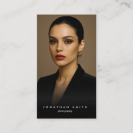 Cartão De Visita Black Minimal Photographer Elegant Business Card