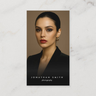Cartão De Visita Black Minimal Photographer Elegant Business Card