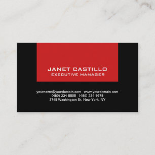 Cartão De Visita Black Red Modern Professional Simples