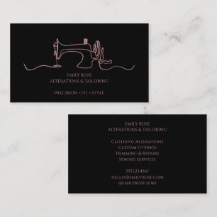 Cartão De Visita Black Rose Gold Costura Alfaiate Alterações 