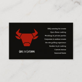 Cartão De Visita Black Rustic Vintage Logo Catering Business Card