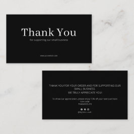 Cartão De Visita Black Serif Thank You Card Discount Code Business