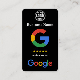 Cartão De Visita Black Small Business Google Review Modelo
