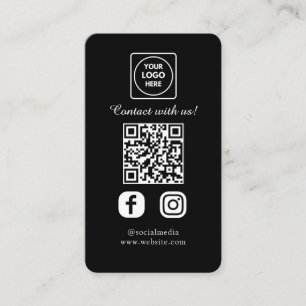 Cartão De Visita Black Social QR Design Digital Conecte-se Person