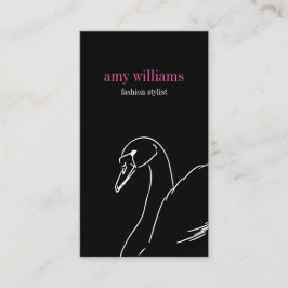 Cartão De Visita Black swan beauty style fashion elegant visit card
