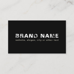 Cartão De Visita Black White Artsy Grunge Legal Marca + seu nome
