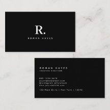 Black White Bold Dot Monogram Modern Minimalist