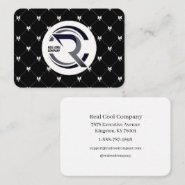 Cartão De Visita Black & White Bow Monogram Business Card