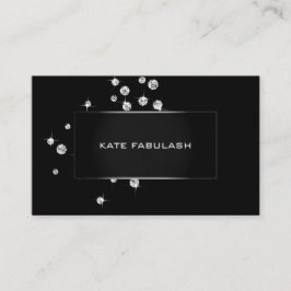 Cartão De Visita Black White Crystals Diamon Fashion Stylist Beauty