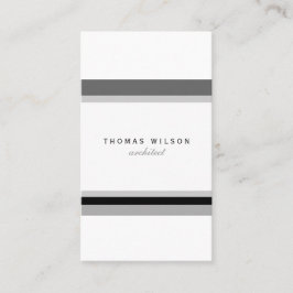 Cartão De Visita Black white grey stripes minimal modern chic card