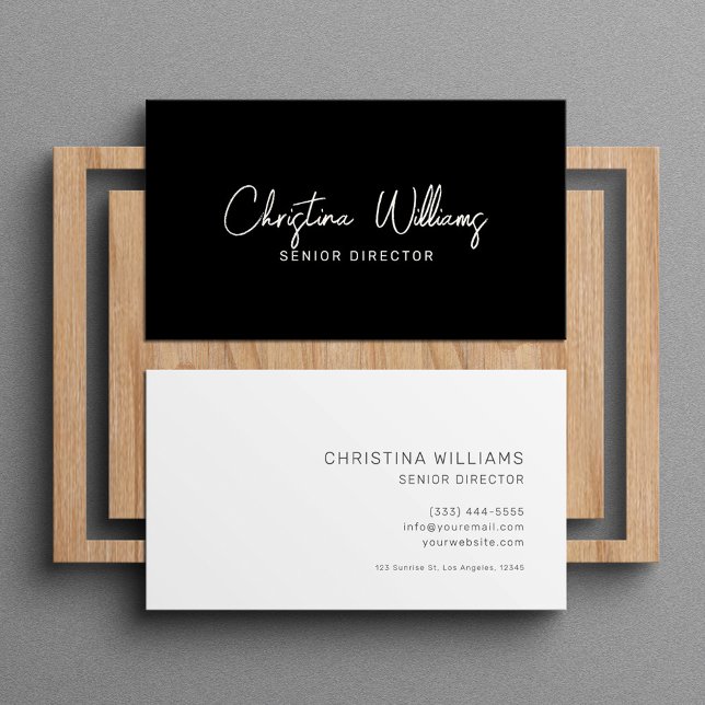 Cartão De Visita Black White Modern Minimalista Professional (Black White Modern Minimalist Professional Business Card)