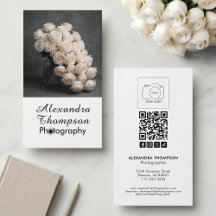 Black White Photo Photographer Business Card