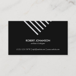 Cartão De Visita Black white stripes minimalist professional classy