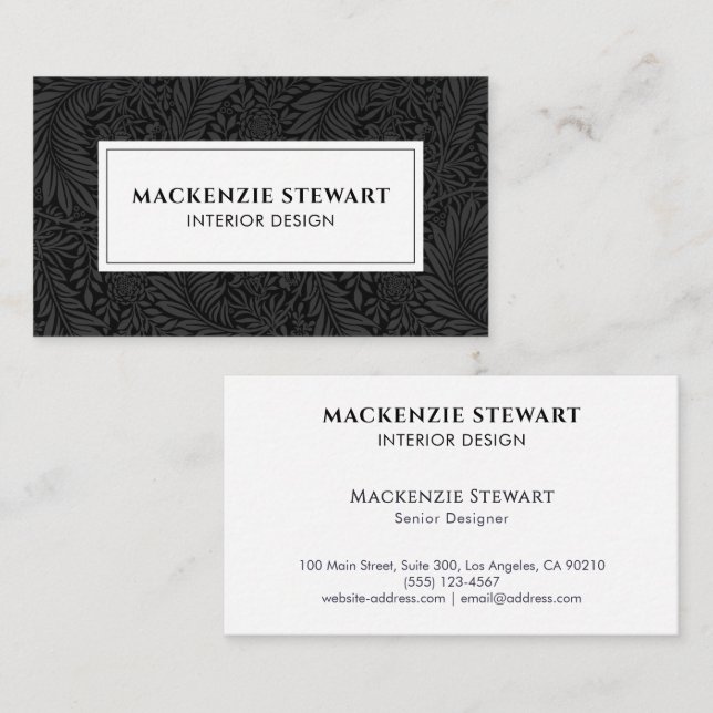 Cartão De Visita Black White Vintage (Frente/Verso)