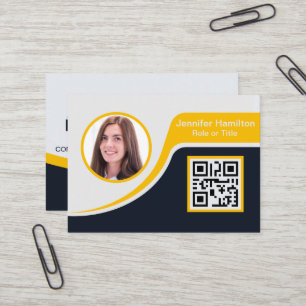 Cartão De Visita Black Yellow profissional adicione seu logotipo à