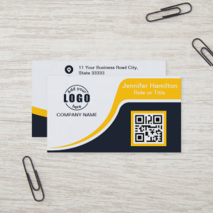 Cartão De Visita Black Yellow profissional adicione seu logotipo C