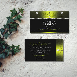 Cartão De Visita Black Yellow Squiggles Estimulantes Diamantes Adic