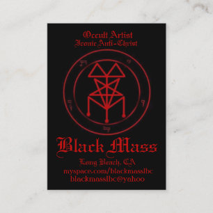 Cartão De Visita blackmasspent1, artista oculto, Anti-Chri icónico