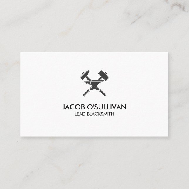Cartão De Visita Blacksmith Iron Works Metal (Frente)