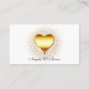 Cartão De Visita Bling Dourado Heart Sparkle Pontos