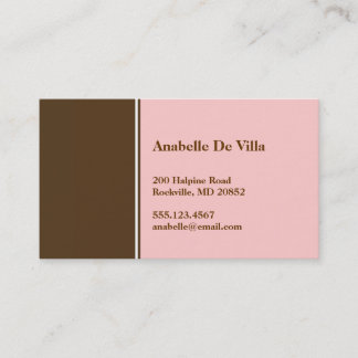 Cartão De Visita Bloco colorido cor castanho rosa monograma vocação