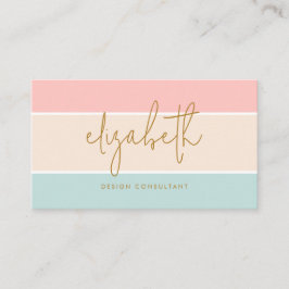 Cartão De Visita Bloco de Cores Chic Pastel Cor-de-rosa Amarelo Fri