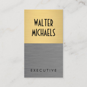 Cartão De Visita Bloco de Cores Dourado Metálico Mínimo Faux