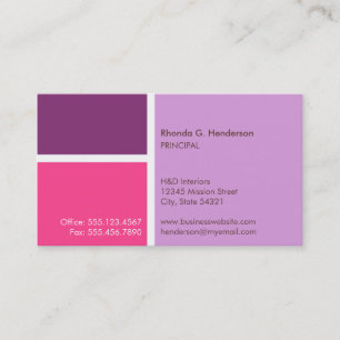 Cartão De Visita Bloco de cores moderno padrão profissional roxo