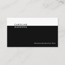 Cartão De Visita Bloco de cores preto simples e branco profissional