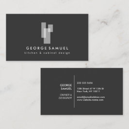 Cartão De Visita Blocos Arquitetônicos Modernos Logo II Branco/Cinz