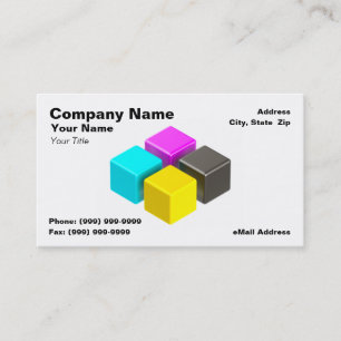 Cartão De Visita blocos coloridos de 3D CMYK