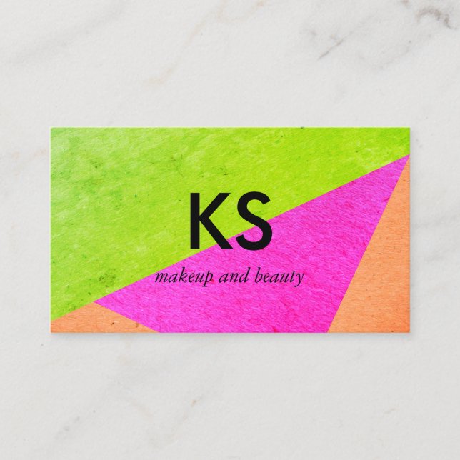 Cartão De Visita Blocos de Cor Brilhante Moderno (Frente)