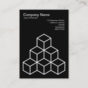 Cartão De Visita Blocos Geométricos - Branco em Preto