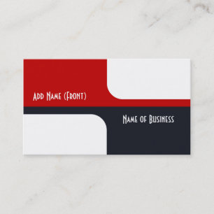Cartão De Visita Blocos gráficos brancos na moda do vermelho e da