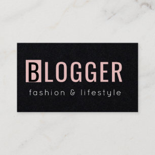 Cartão De Visita Blogger Freelance minimalista do rosa geométrico