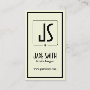 Cartão De Visita Bloggers Minimalistic [preto & creme (fora do