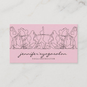 Cartão De Visita Blogueira de yoga de academia rosa