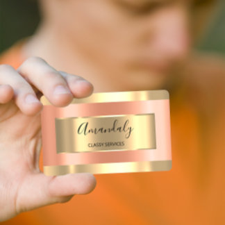 Cartão De Visita Blogueiro Elegante de CONSULTORIA Dourada para Ros