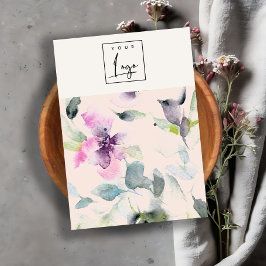 Cartão De Visita Bloqueio do Logotipo Floral Púrpura Púrpura para A